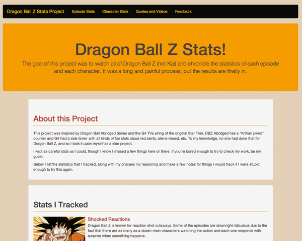 Dragon Ball Z Stats